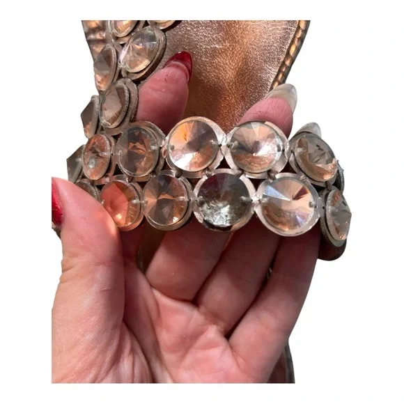 Vince Camuto Itta Toe Ring Embellished Sandal - Size 7, Rose Gold - Picture 6 of 9